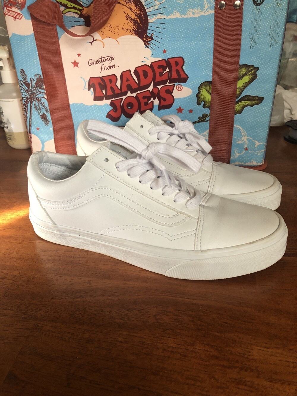 Vans Unisex Off The Wall White Casual Shoes Sneakers Size M 8 W 9.5 Leather
